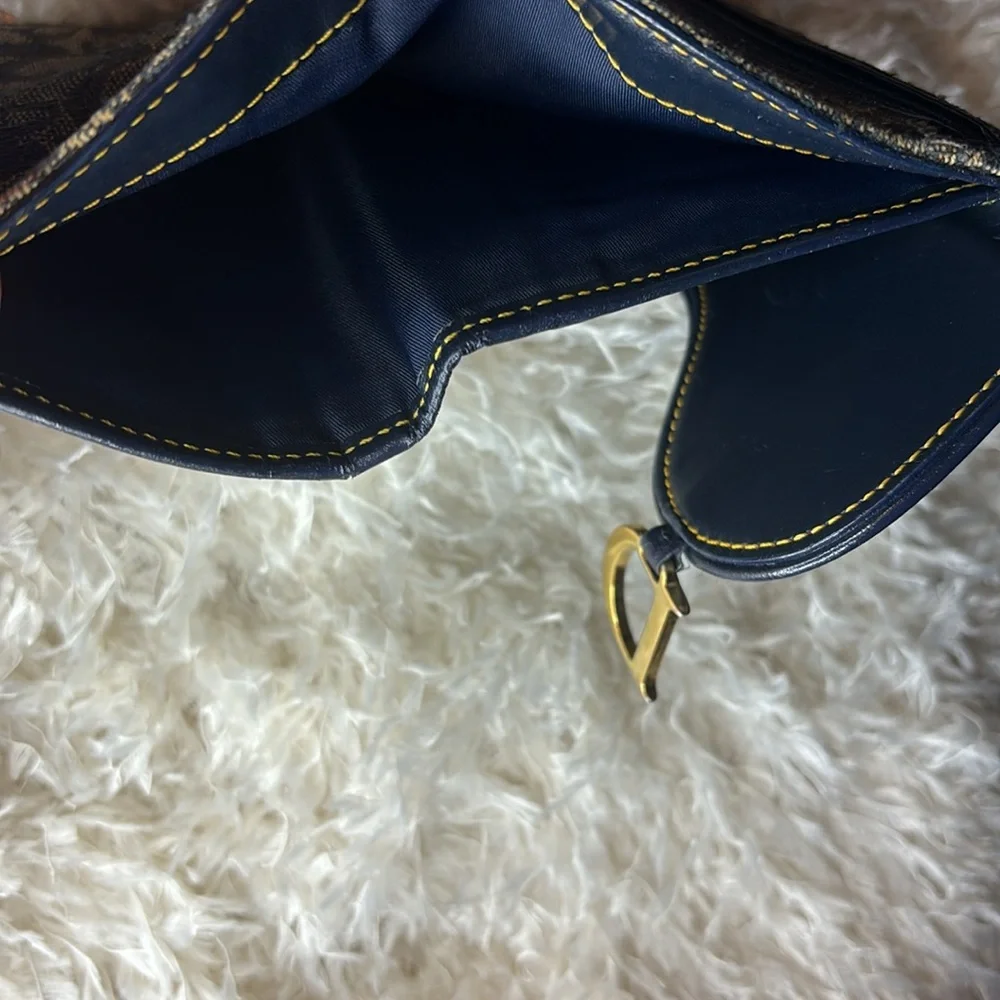 Christian Dior saddle trotter trifold wallet